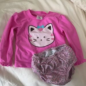 Kiko & Max Girls long sleeve swimsuit w/ diaper